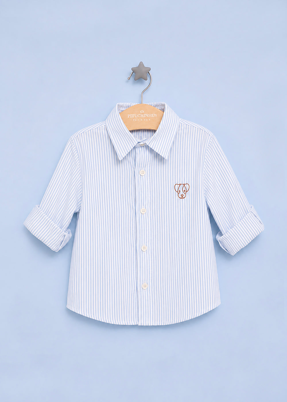 Camisa Algodão e Linho Listrado For Boys