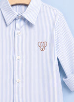 Camisa Algodão e Linho Listrado For Boys