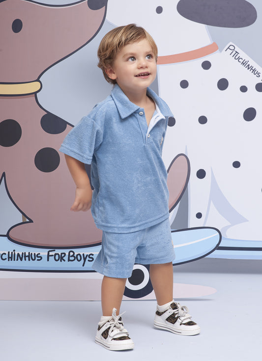 Bermuda Atoalhado Patche For Boys
