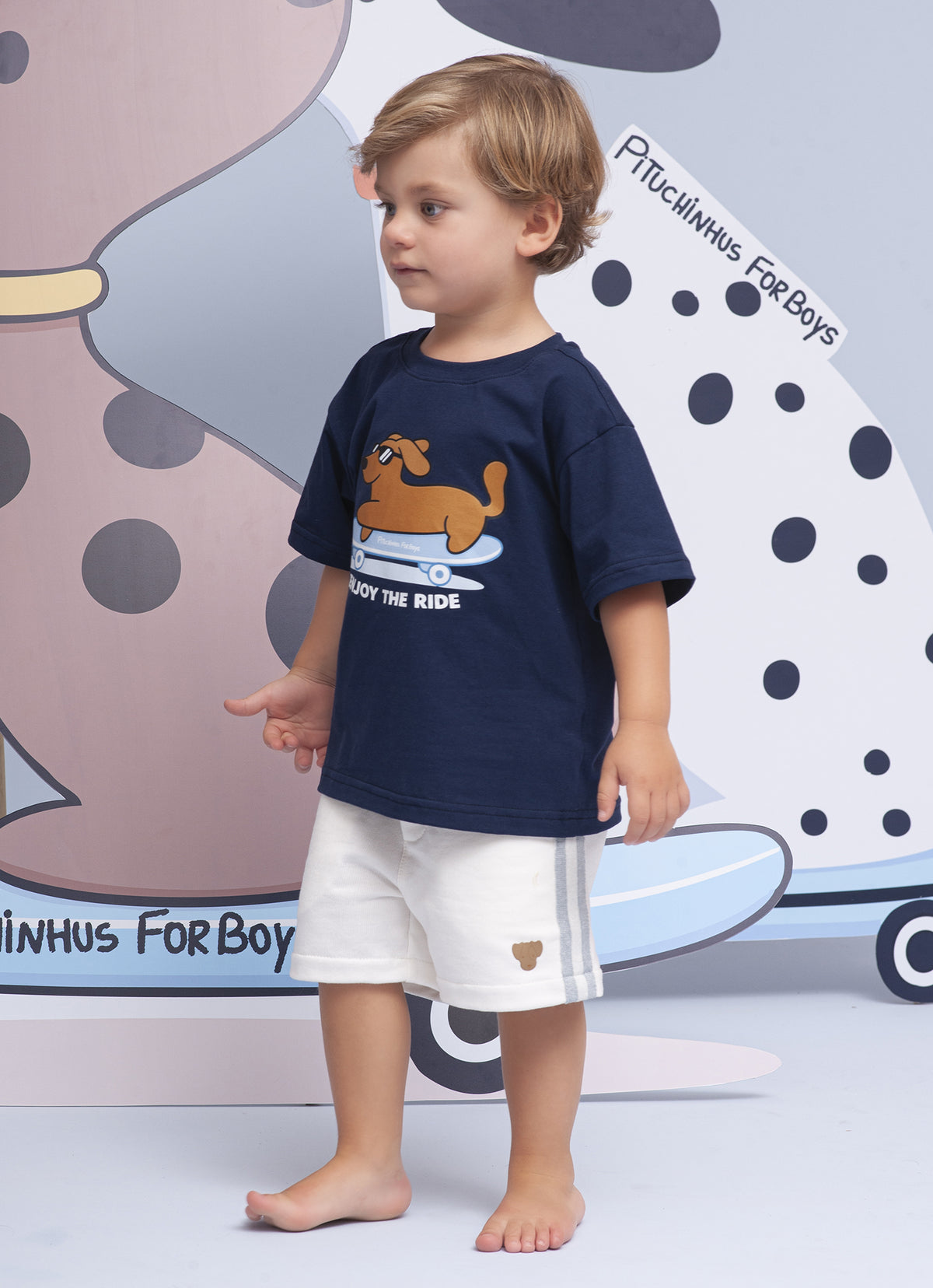 Bermuda Moletom Listra Lateral For Boys