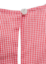 Blusa Algodão Xadrez Cereja Crochê Resort