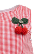 Blusa Algodão Xadrez Cereja Crochê Resort