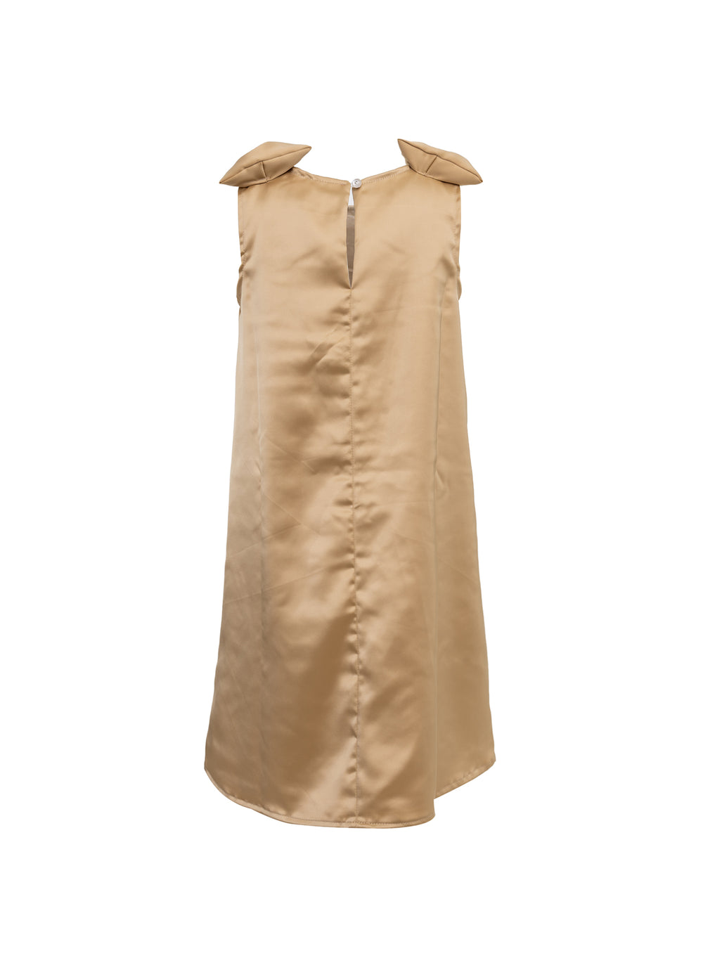 Vestido Festa Cetim Maxi Laços Puffer Ombros