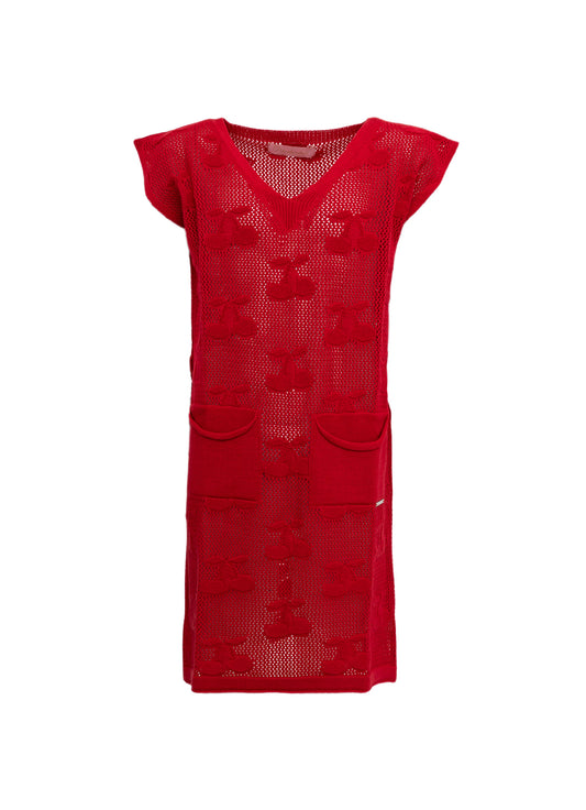 Vestido Tricot Renda Estampado