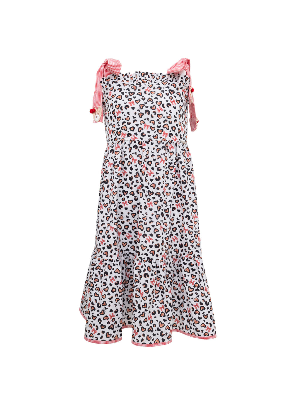 Vestido Algodão Animal Print Crochê Resort