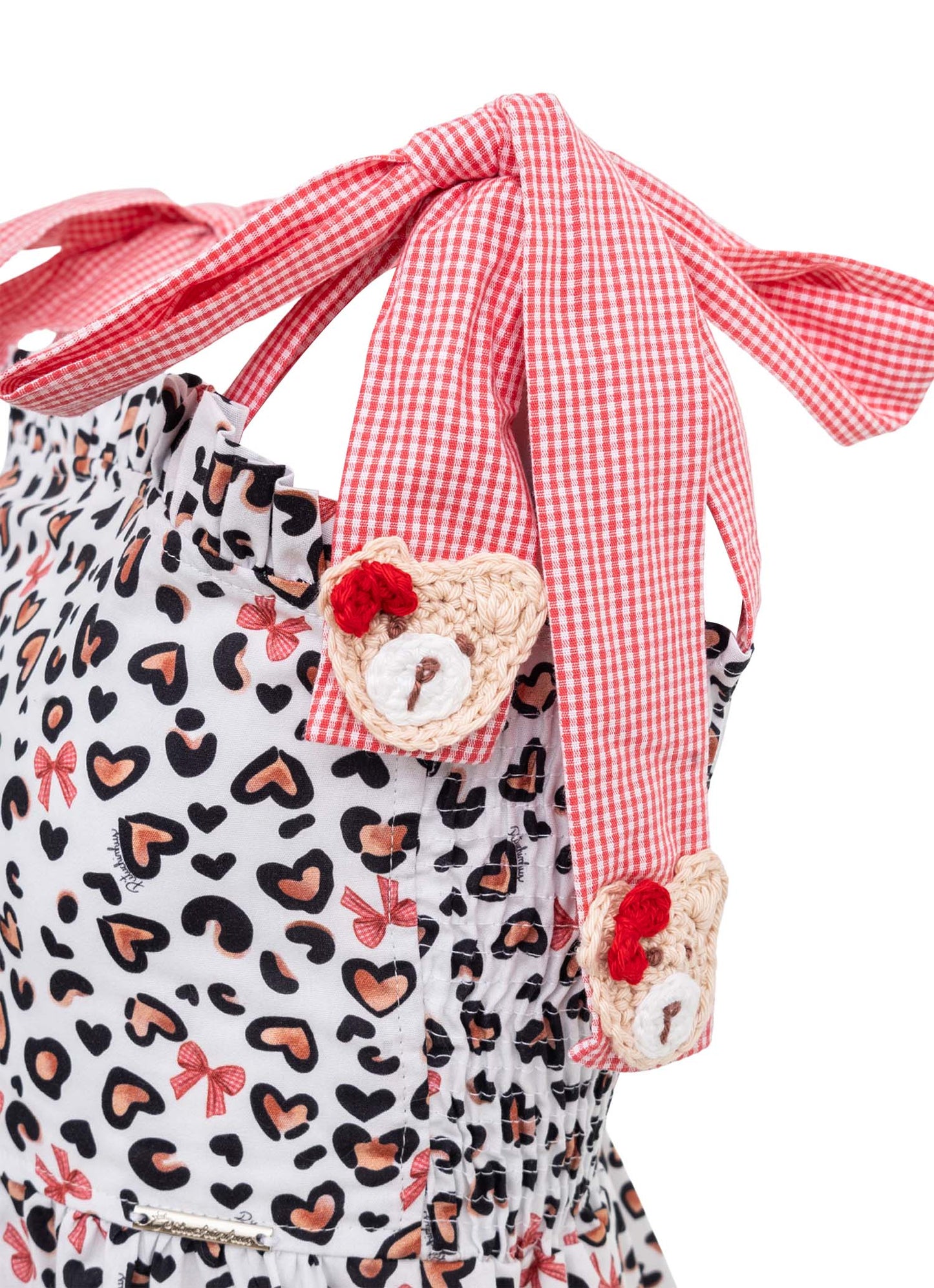 Vestido Algodão Animal Print Crochê Resort