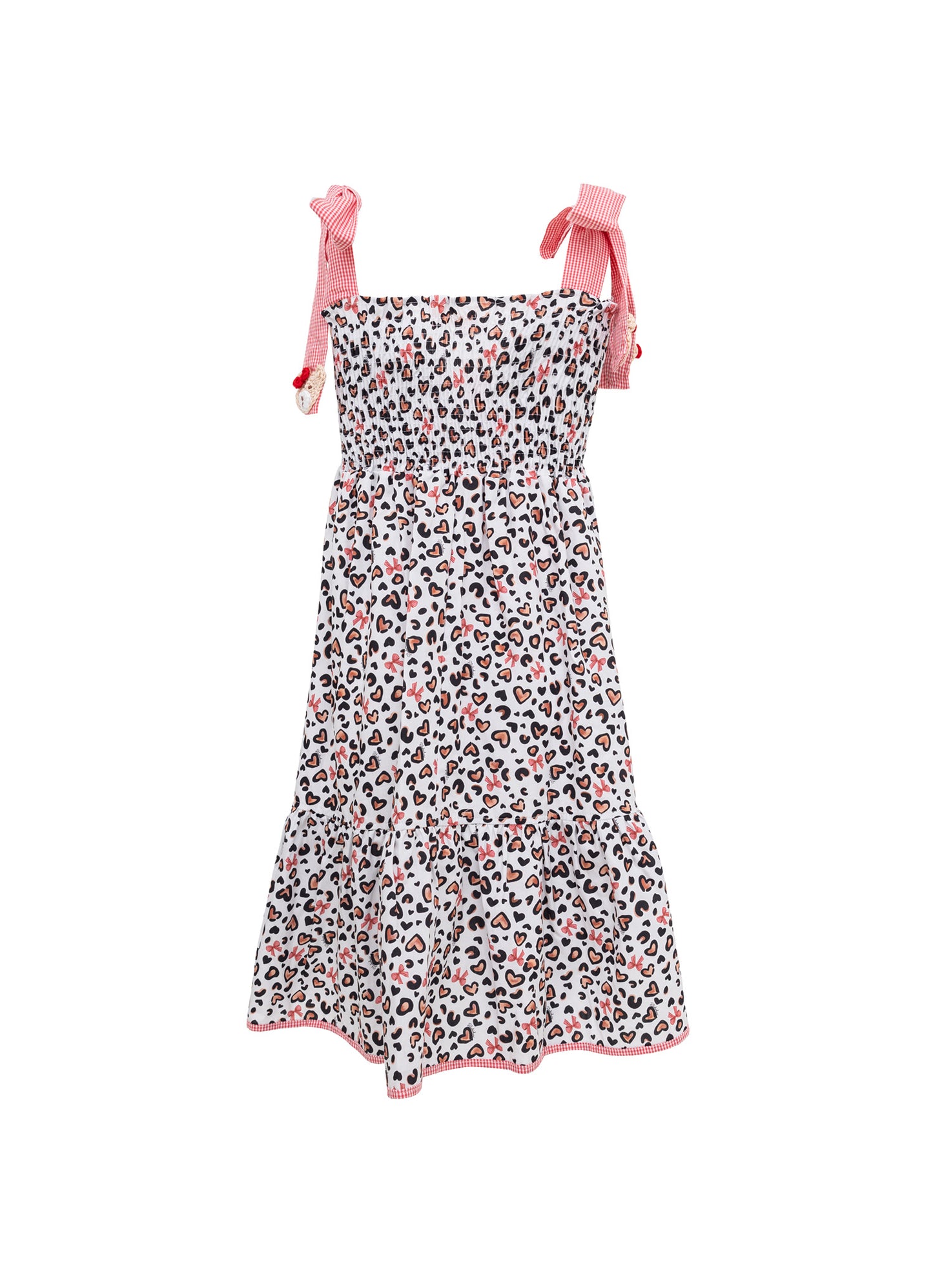 Vestido Algodão Animal Print Crochê Resort