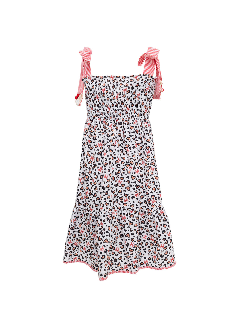 Vestido Algodão Animal Print Crochê Resort