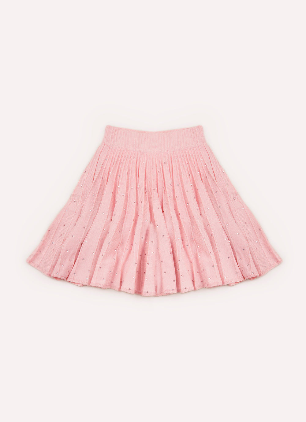 Saia Short Tricot Plissada Cristais Barbie