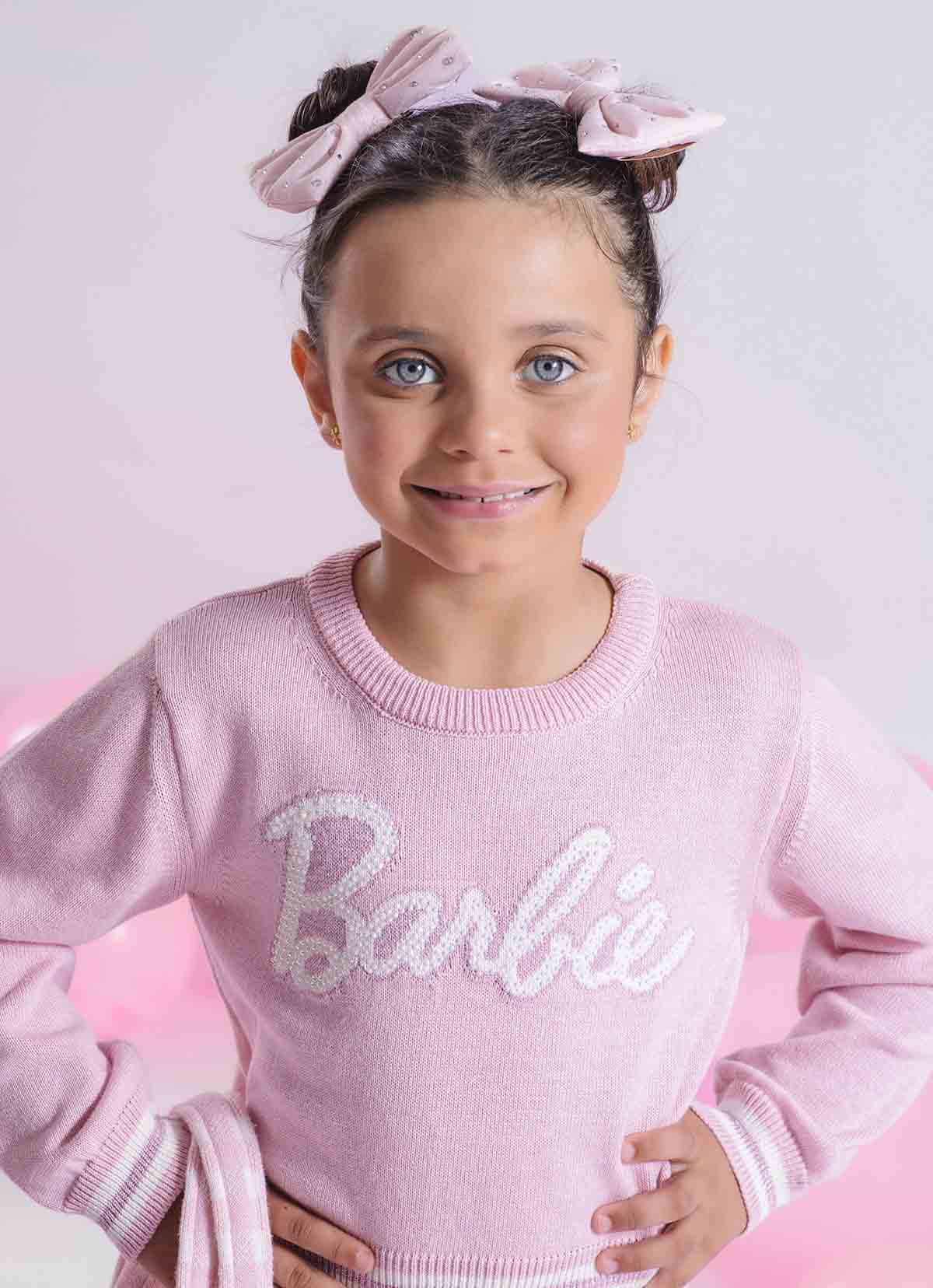 Blusa Tricot Cropped Barbie Shine