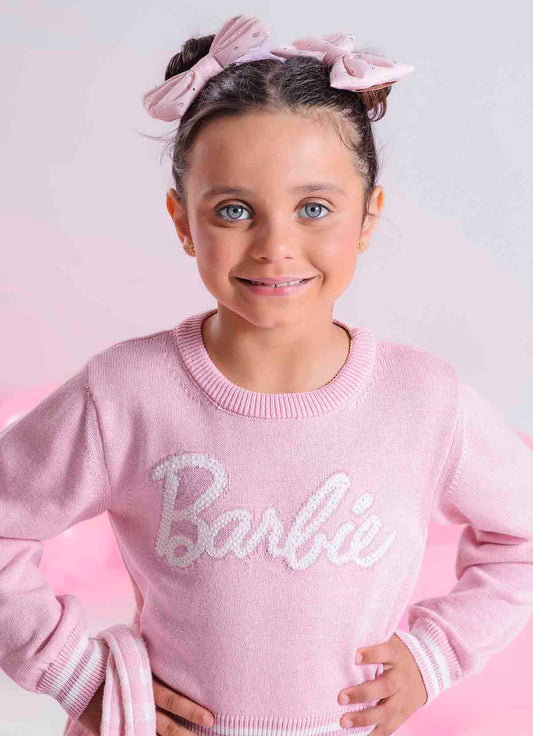 Blusa Tricot Cropped Barbie Shine