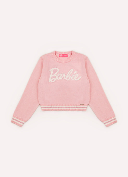Blusa Tricot Cropped Barbie Shine
