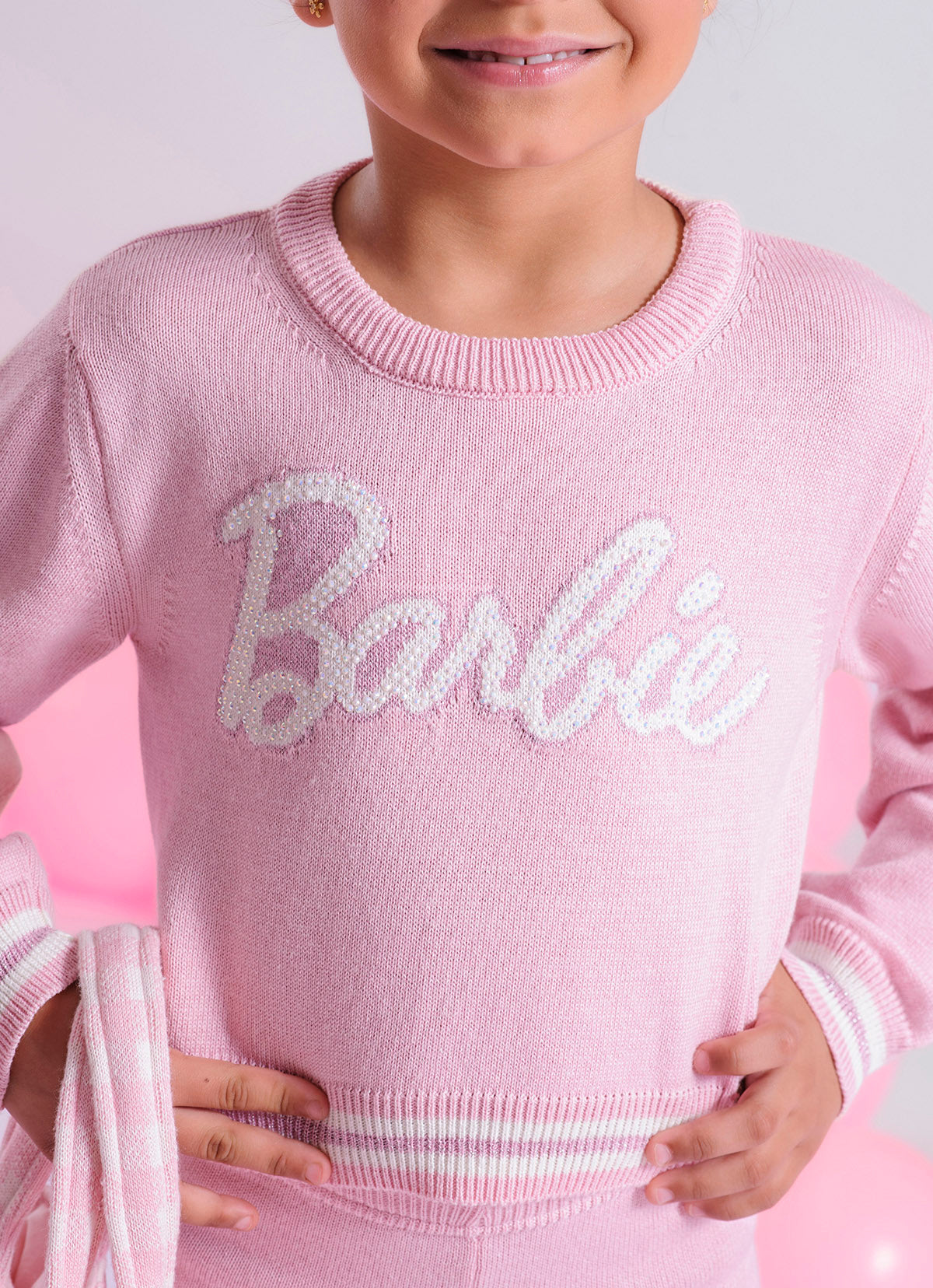 Blusa Tricot Cropped Barbie Shine