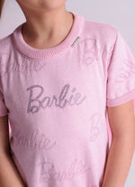 Vestido Tricot Jacquard Barbie Frufru Tule Barra