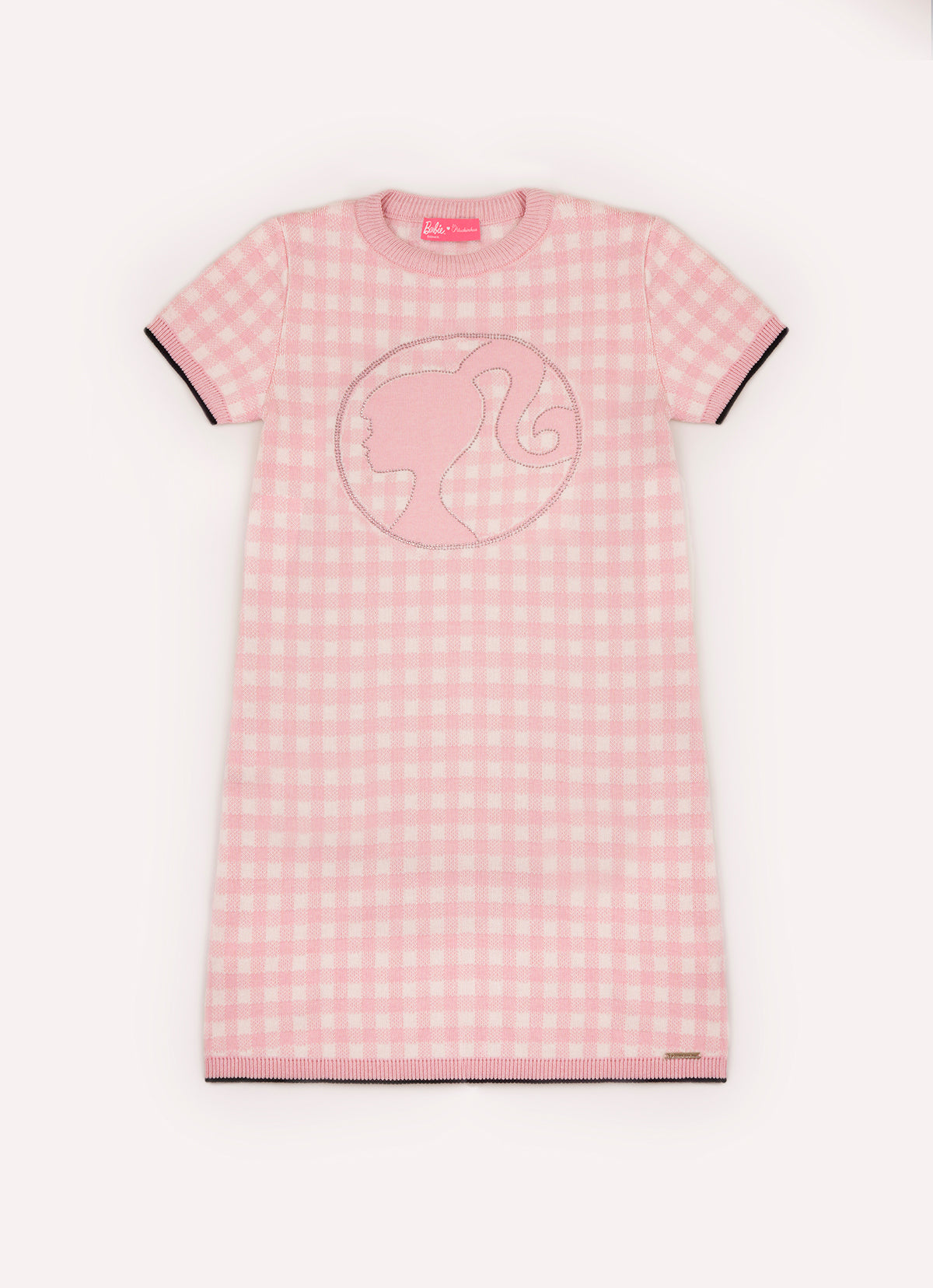 Vestido Tricot Xadrez Silhoutte Barbie Cristal