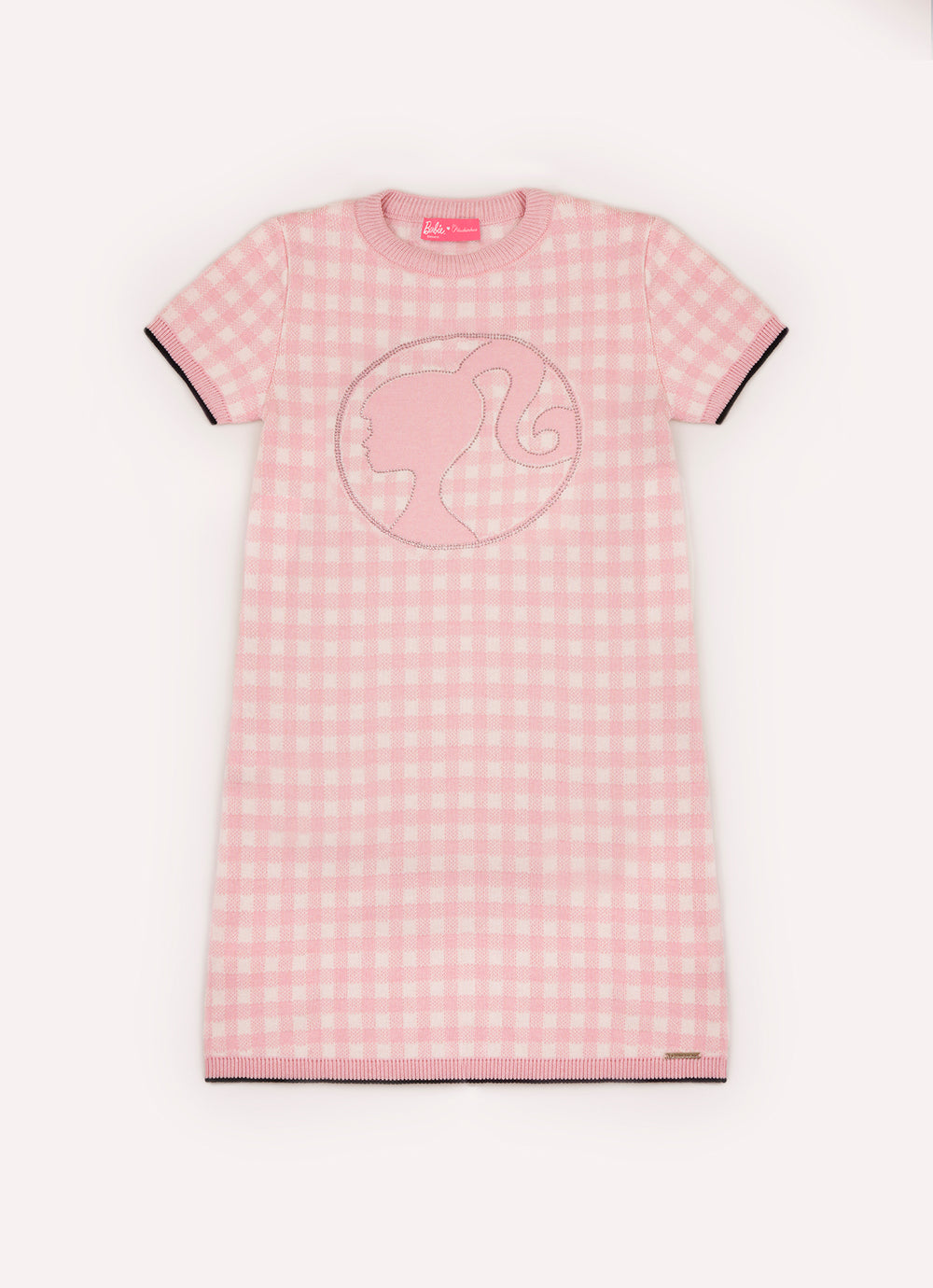 Vestido Tricot Xadrez Silhoutte Barbie Cristal