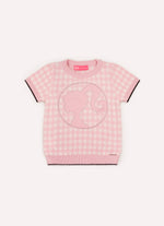 Blusa Tricot Xadrez Silhoutte Barbie Cristal