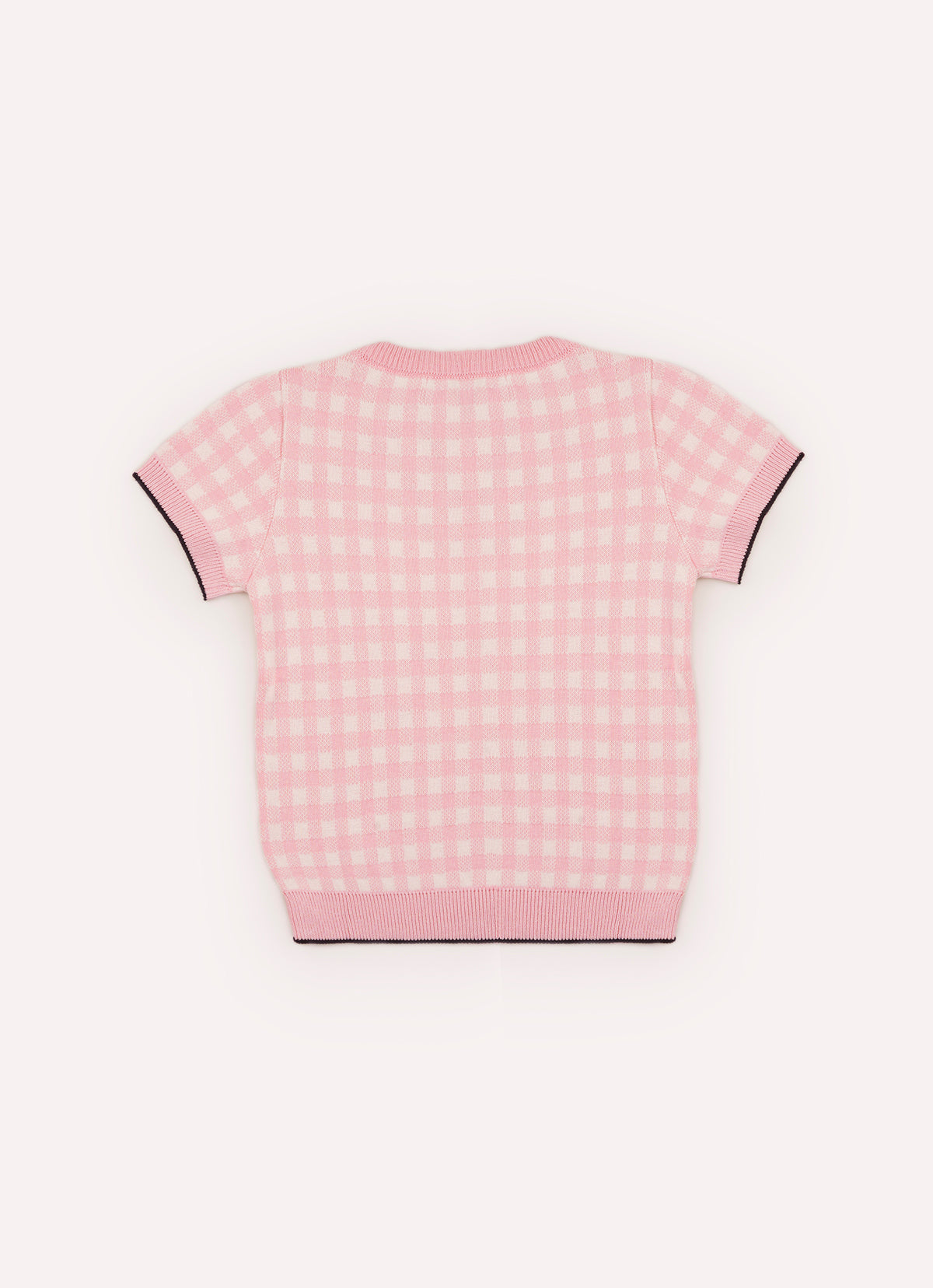 Blusa Tricot Xadrez Silhoutte Barbie Cristal