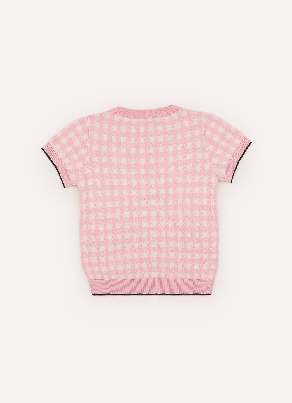Blusa Tricot Xadrez Silhoutte Barbie Cristal