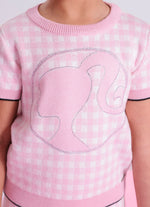 Blusa Tricot Xadrez Silhoutte Barbie Cristal