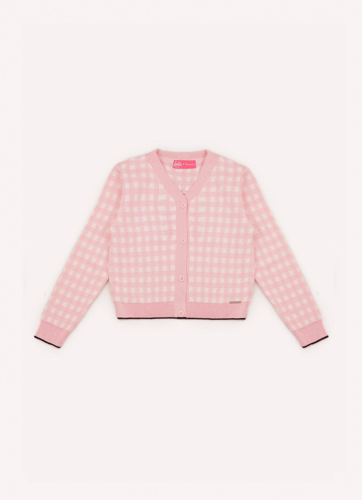 Casaco Tricot Xadrez Silhuette Barbie Cristal