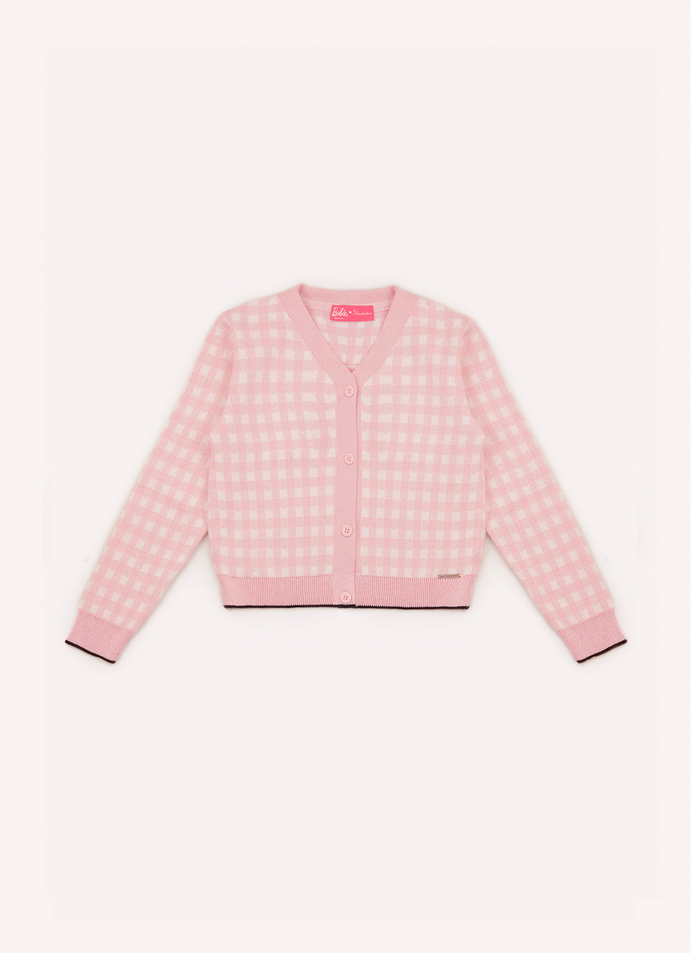 Casaco Tricot Xadrez Silhuette Barbie Cristal