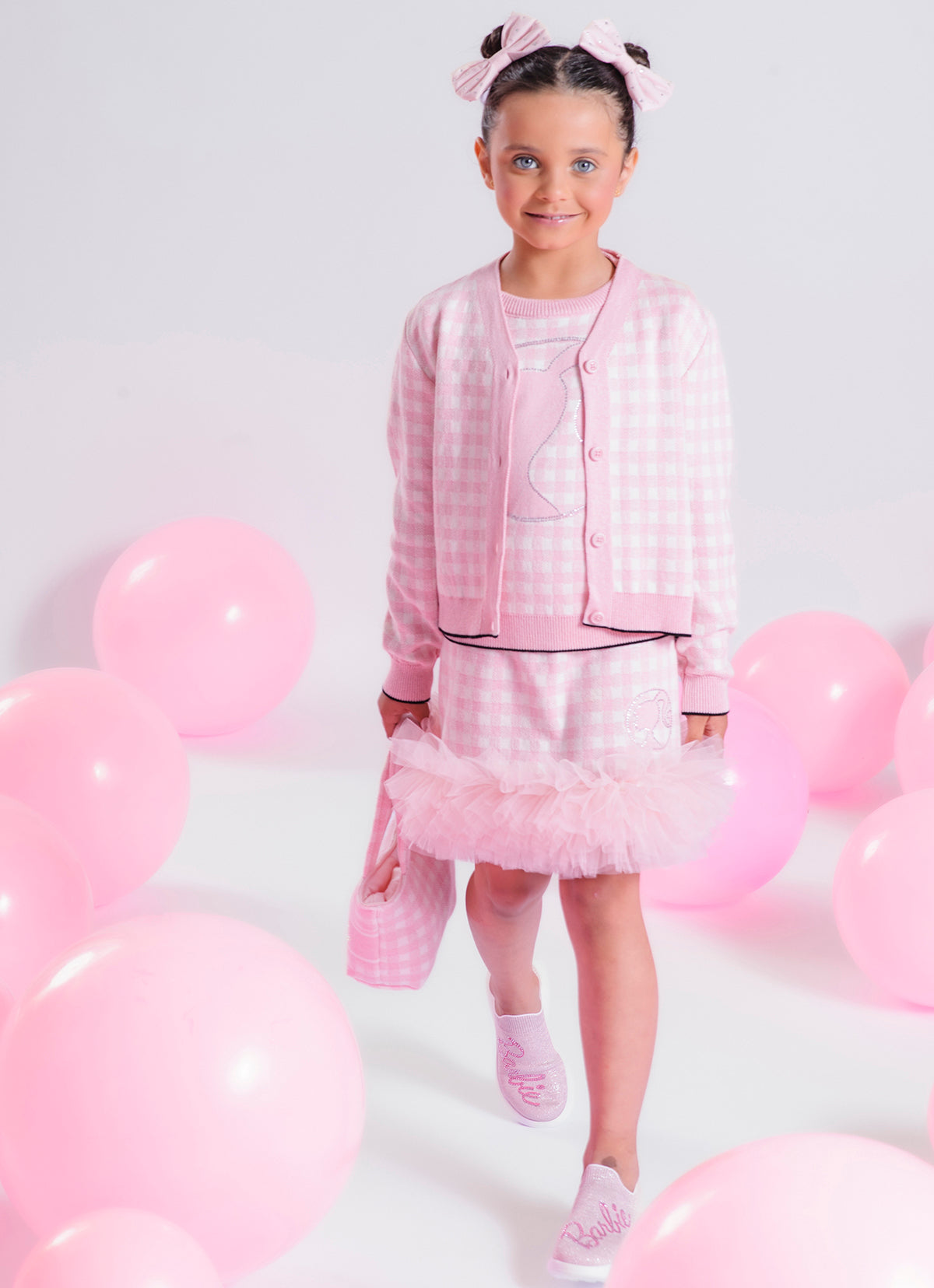 Casaco Tricot Xadrez Silhuette Barbie Cristal