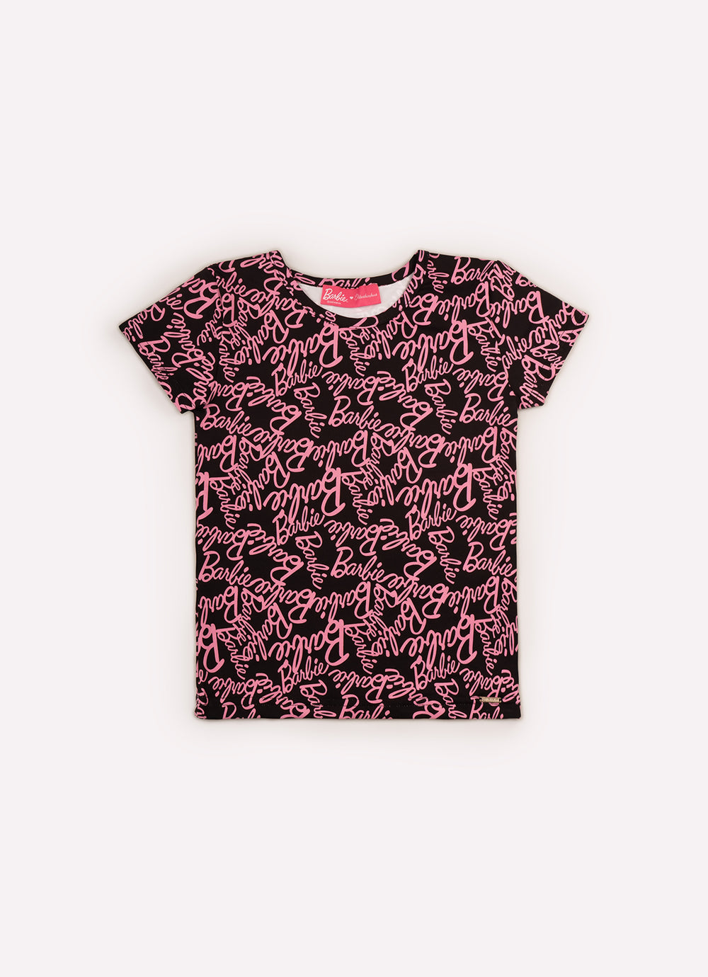 Blusa Light Manga Curta Estampada Barbie X Pituchinhus
