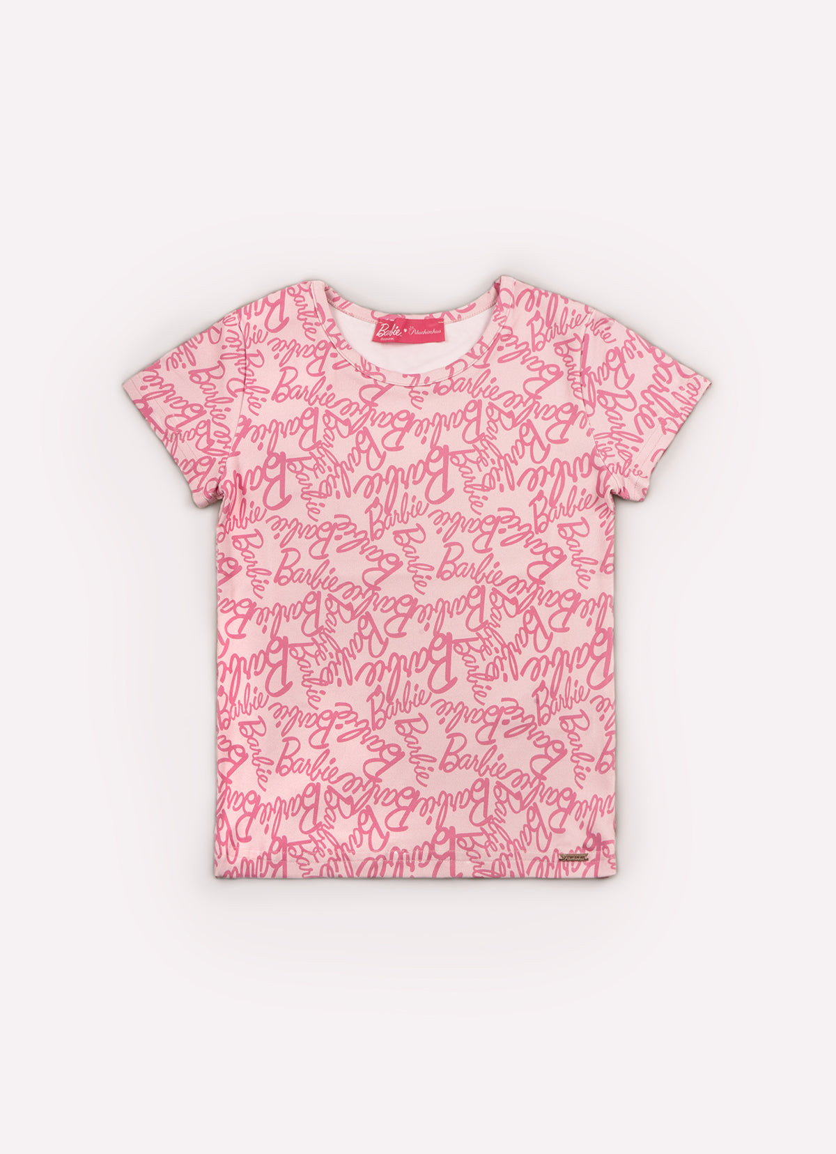 Blusa Light Manga Curta Estampada Barbie X Pituchinhus
