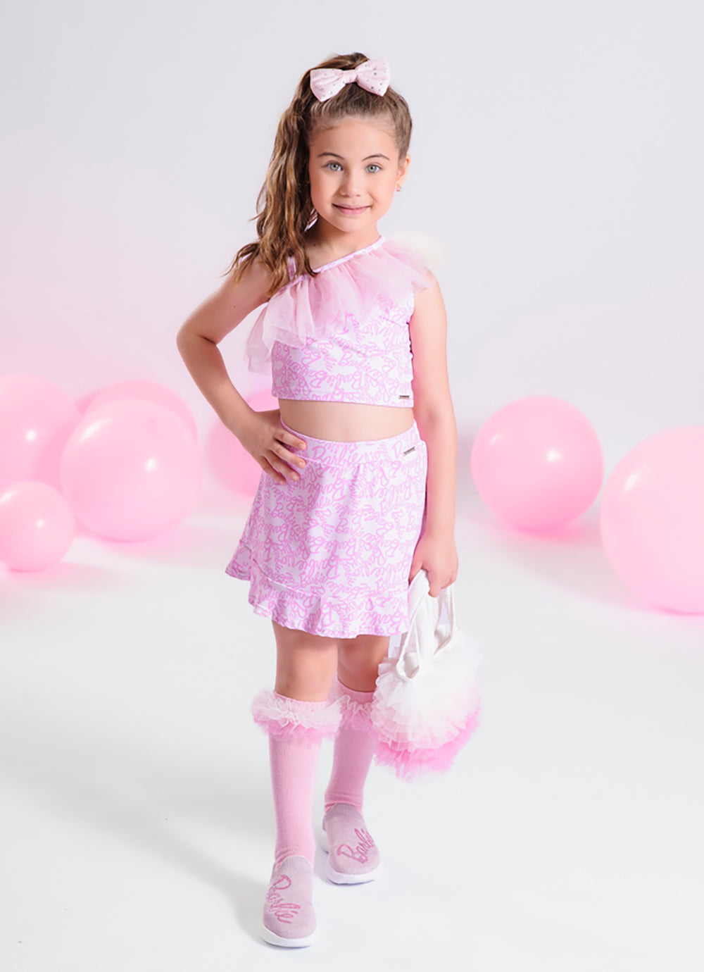 Saia Short Light Estampa Barbie X Pituchinhus