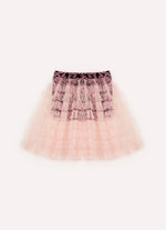 Saia Babados Tule Short Light Estampa Barbie X Pituchinhus