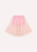 Saia Babados Tule Short Light Estampa Barbie X Pituchinhus
