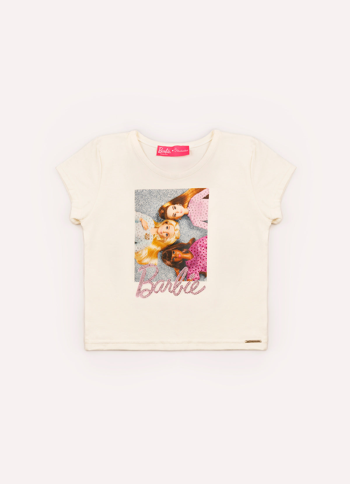 Blusa Cotton Serigrafia 3 Barbies Bonecas Cristais