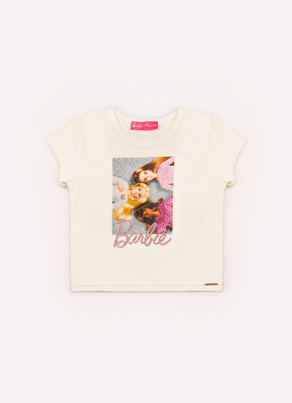 Blusa Cotton Serigrafia 3 Barbies Bonecas Cristais