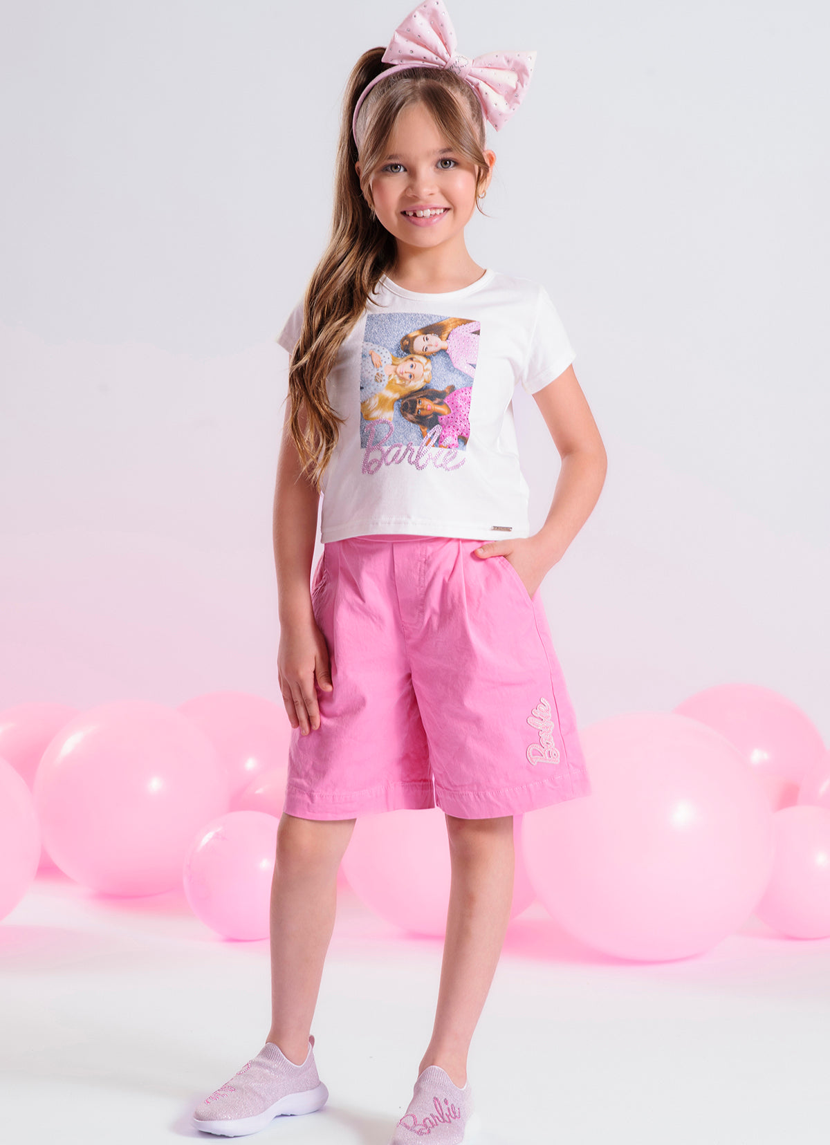 Blusa Cotton Serigrafia 3 Barbies Bonecas Cristais