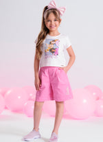 Blusa Cotton Serigrafia 3 Barbies Bonecas Cristais
