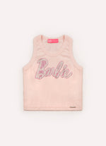Regata Cropped Ribana Logo Barbie Cristais