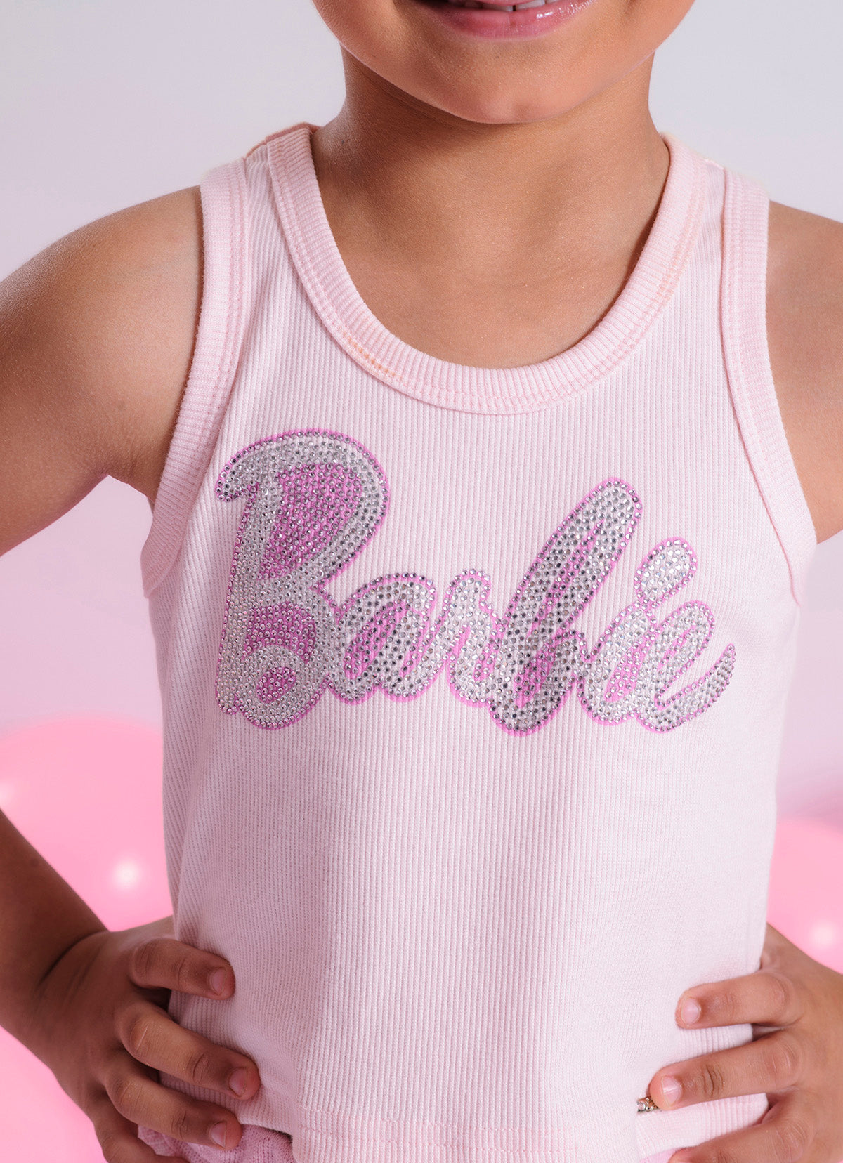 Regata Cropped Ribana Logo Barbie Cristais
