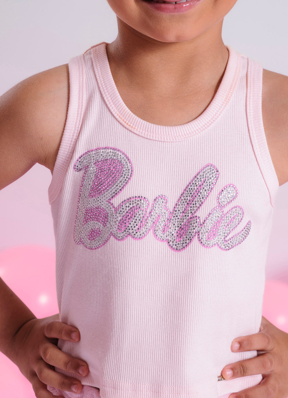 Regata Cropped Ribana Logo Barbie Cristais