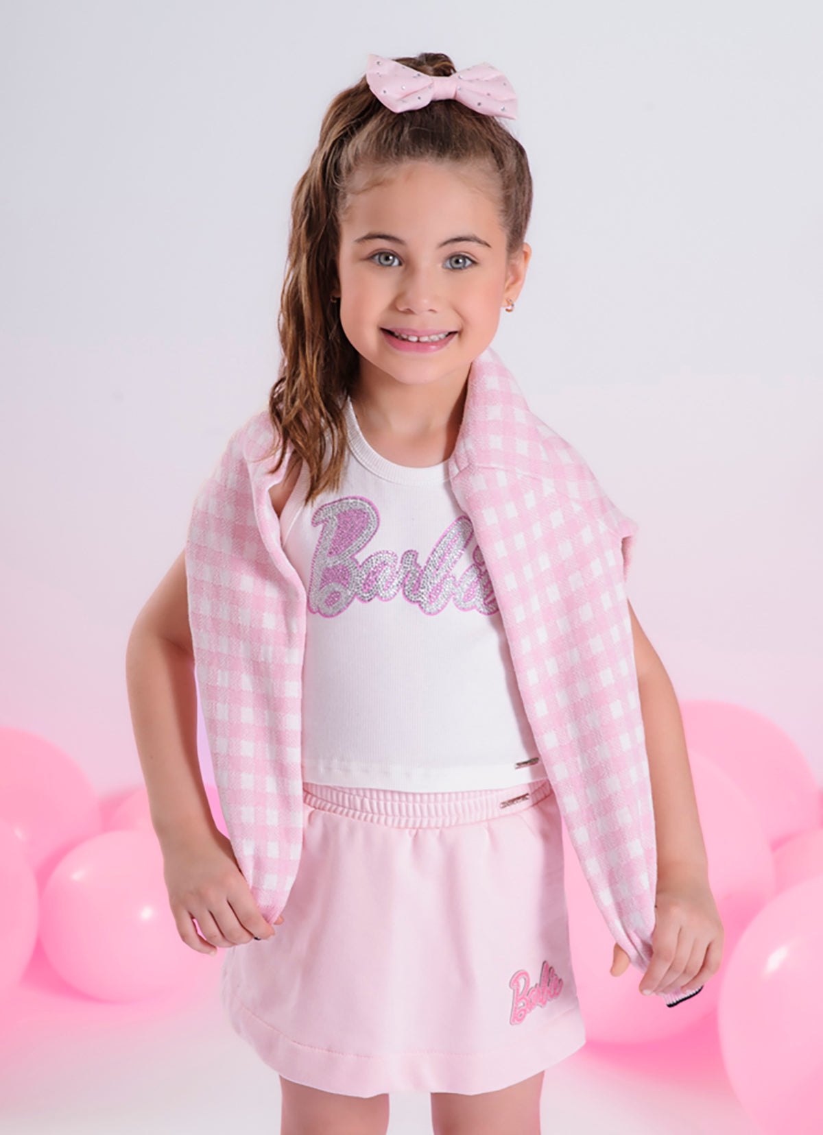 Regata Cropped Ribana Logo Barbie Cristais