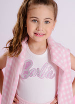 Regata Cropped Ribana Logo Barbie Cristais