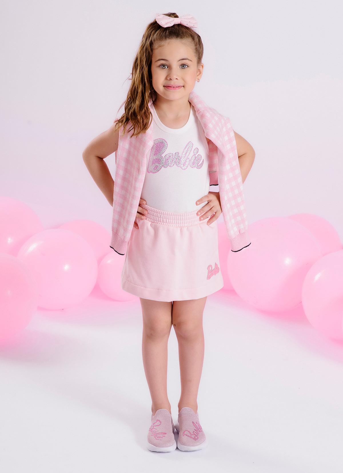 Regata Cropped Ribana Logo Barbie Cristais