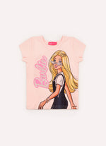 Blusa Cotton Serigrafia Barbie Óculos Cristal