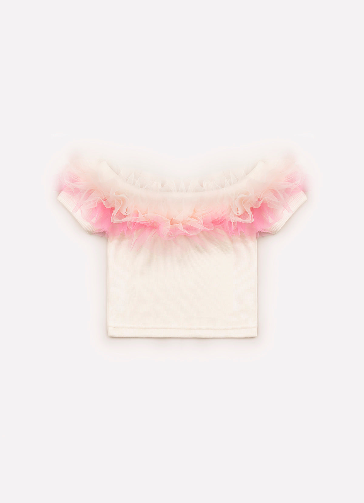 Blusa Ribana Ombro a Ombro Tule Colorido Serigrafia Barbies