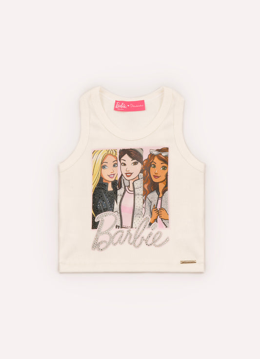 Regata Cropped Ribana Serigrafia 3 Barbies Desenho