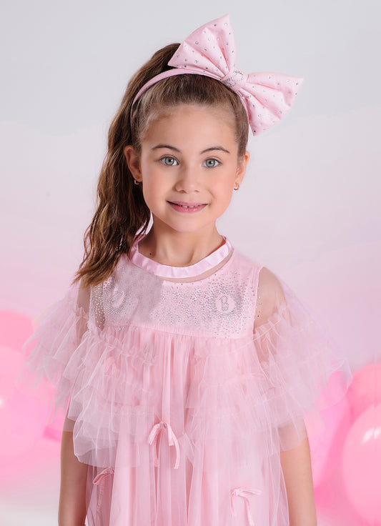 Capinha Tule Frufru Cristais Barbie