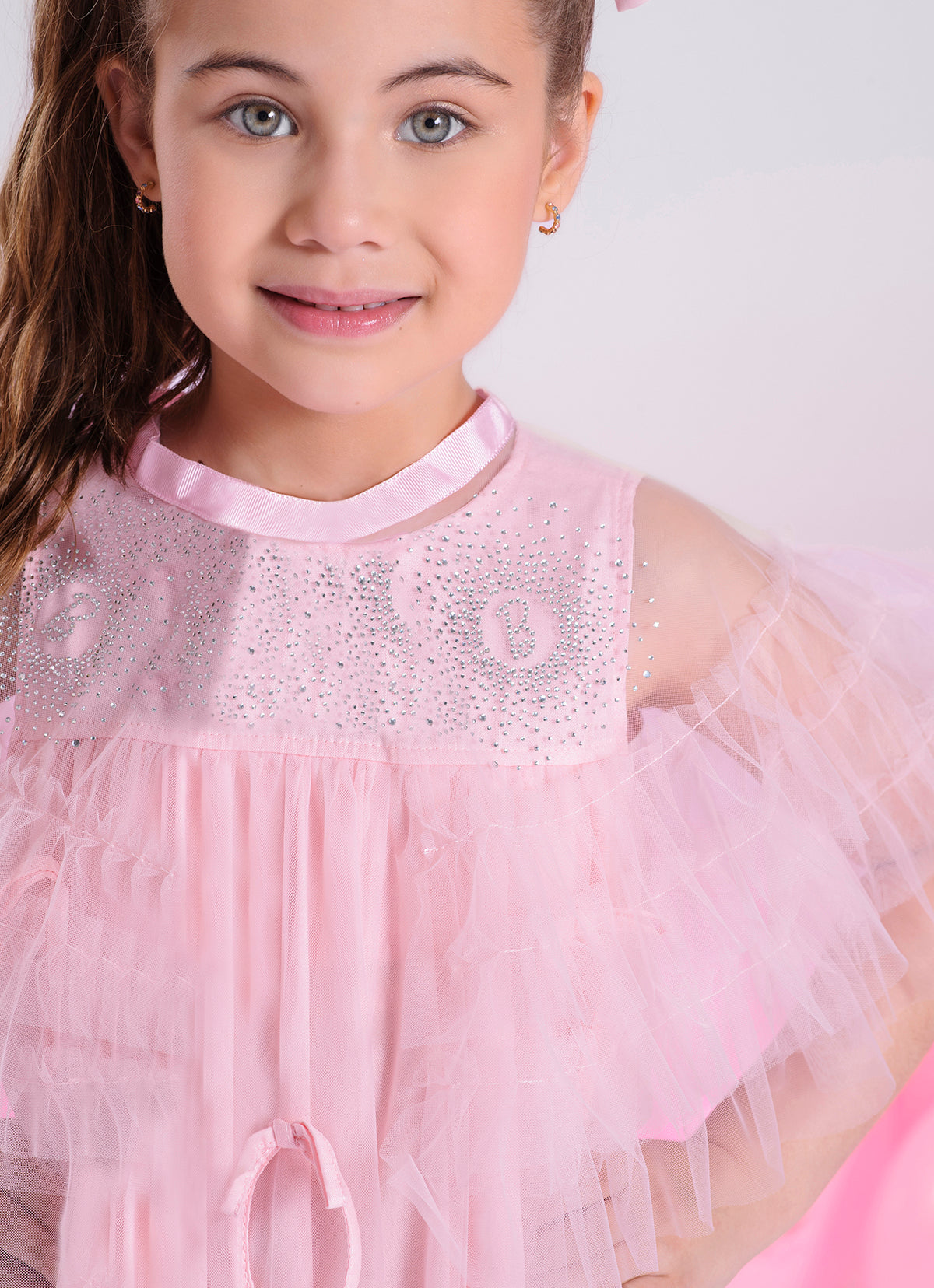 Capinha Tule Frufru Cristais Barbie
