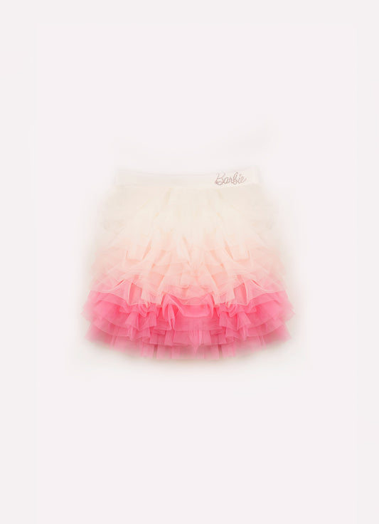 Saia Short Babados Tule Coloridos Barbie