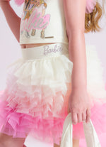 Saia Short Babados Tule Coloridos Barbie