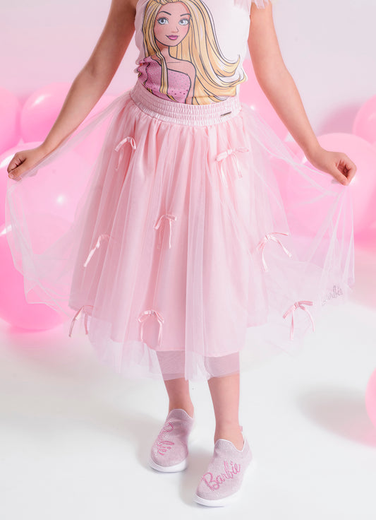 Saia Short Midi Tule Mini Lacinhos Barbie